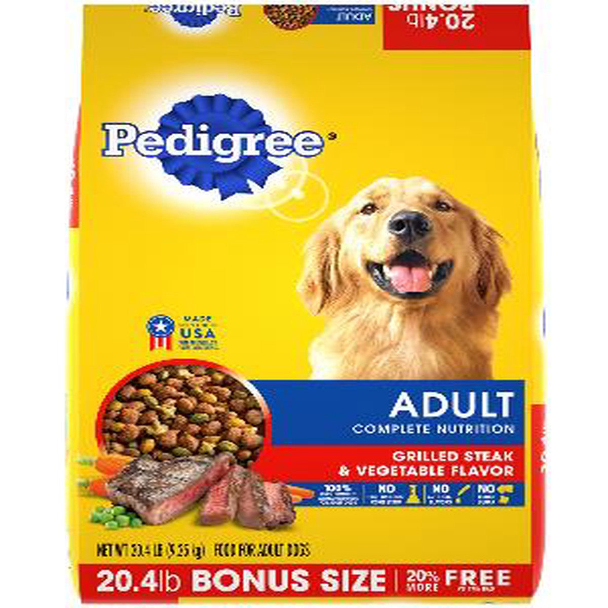 PEDIGREE Dry Dog Food Adult Grilled Steak & Vegetable Flavor