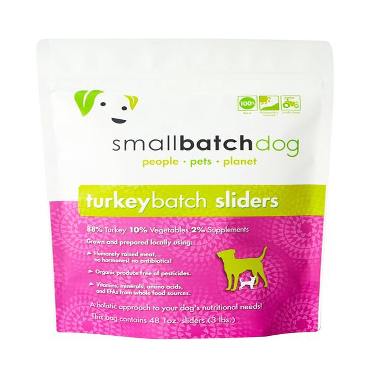 Smallbatch Turkeybatch Frozen Dog Food - 3 Lb Sliders