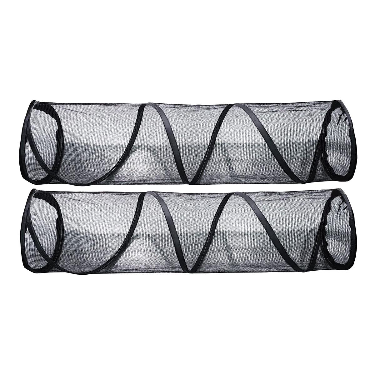 2 Pcs Portable Cat Play Tunnels (Can Use Alone or Combined) - 3 in 1 Playpen Outdoor Enclosures for Puppy, Dog, Rabbit, Small Animals