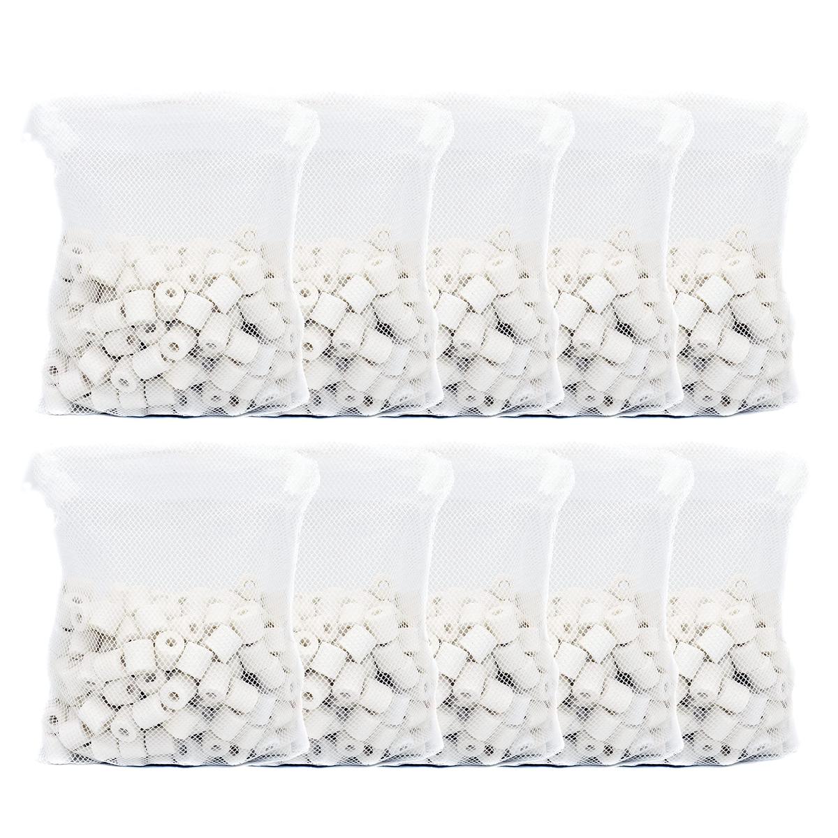 ALEGI Aquarium Premier Bulk Bio Ceramic Rings Filter Media for Fresh Water, Sea Water Fish Tank Canister Filter,Koi Fish Pond Reef Filter (10 lbs)