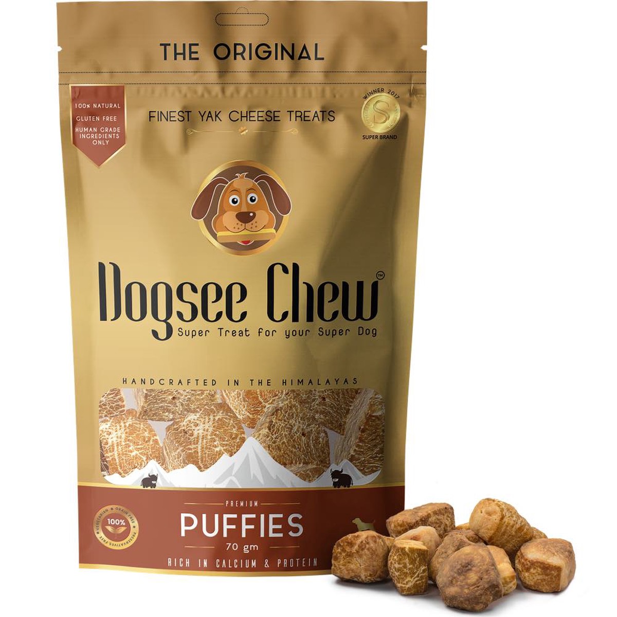 38% OFF: Dogsee Chew Puffies Himalayan Cheese Grain-Free Dog Treats 70g