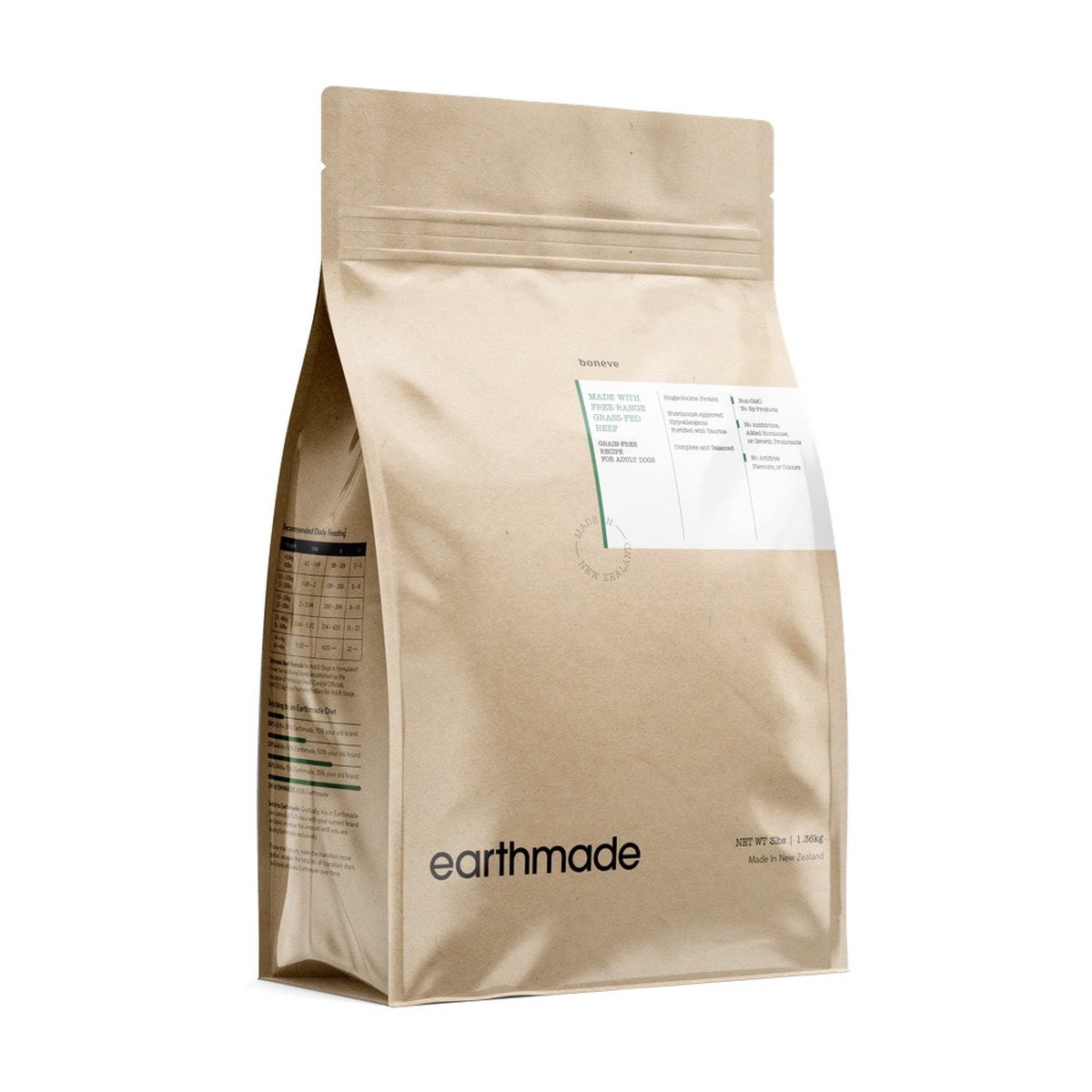 '$10 OFF 3lb (Exp13Nov26)': Boneve Earthmade Free-Range Grass-Fed Beef Grain-Free Adult Dry Dog Food